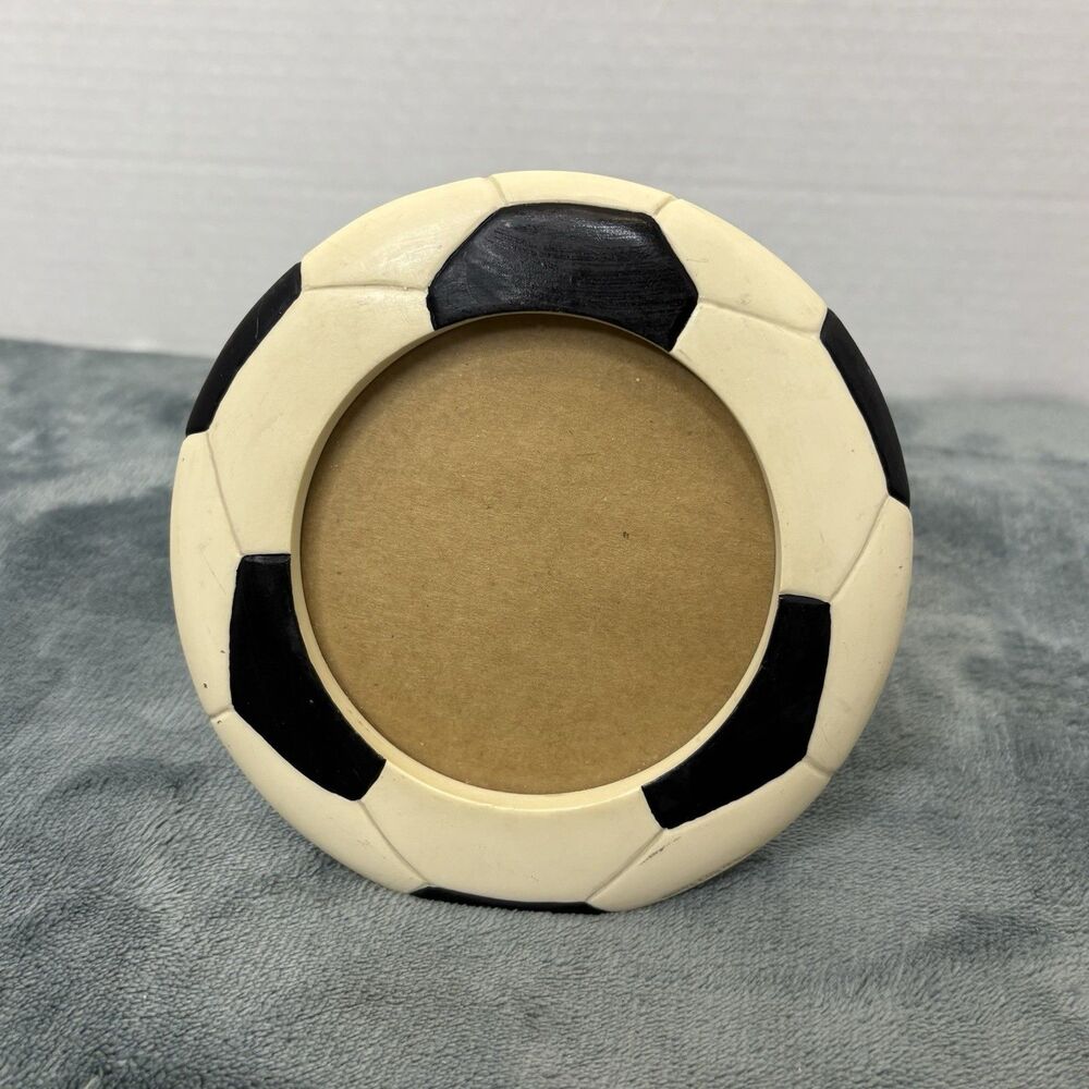 Soccer Ball 4x4 Photo Frame Ceramic Free Standing Sports